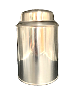 Large Round SS Storage Tin 2-Part Lid