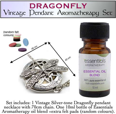 Vintage Dragonfly Diffuser Locket + 10ml EO Blend REG$28