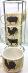 Cafe cups set/4 with caddy REG$36