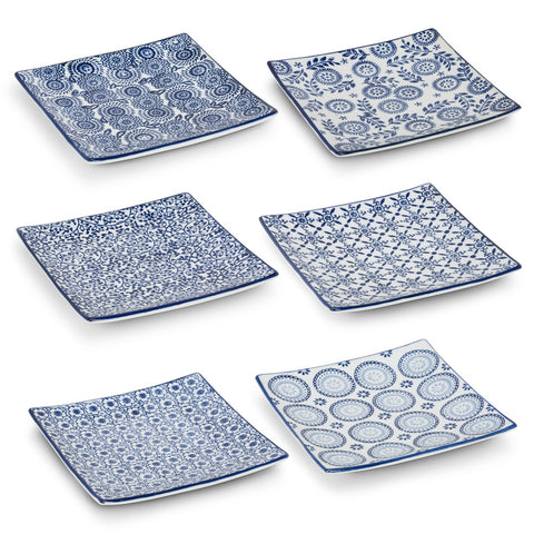 INDIGO Blue and White Porcelain Plates Assorted