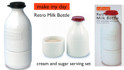 Retro Milk Bottle Ceramic Cream/Sugar Set