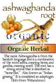 Ashwagandha Root Organic