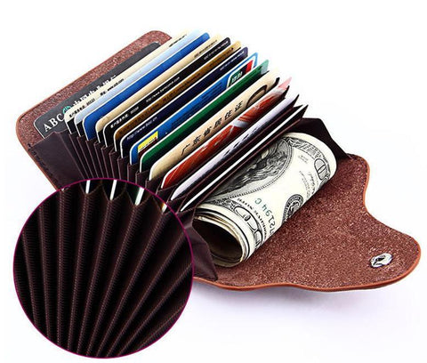 Snap Card Wallet Leather Coffee REG$29