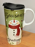 Ceramic Christmas Travel Mugs w/Gift Box